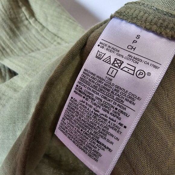 EUC OLD NAVY OLIVE SPAGHETTI STRAP SWING STYLE GAUZY TANK TOP SIZE SMALL - Picture 9 of 11